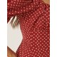 thumbnail image 5 of Vestido midi de línea A con escote en forma de corazón y mangas abullonadas de INSPIRE CHIC para mujer, verano, rojo L, 5 of 6