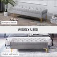 thumbnail image 3 of HOMCOM Velvet Upholstered Bench Button Tufted End of Bed Bench for Bedroom, 3 of 9