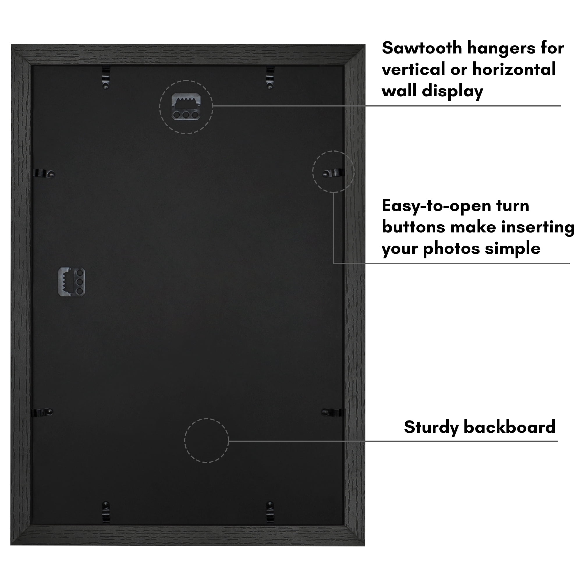 Americanflat 13x19 Picture Frame with Shatter-Resistant Glass with 11x17 Mat Display Photo Hudson - Black