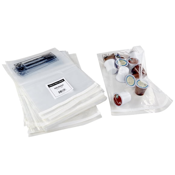 Holly Poly Bags - Ensemble de 400 Sacs en Poly Transparents Industriels - 100 Sacs par Taille - 6x9, 8x10, 9x12, 11x14 - Joint Super Fort avec Avertissement de Suffocation