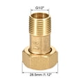 thumbnail image 2 of Conector de tubería de latón, nipple hexagonal, conector de rosca G1/2 macho x G3/4 hembra para acoplamientos de medidor de agua, 2 of 3