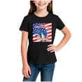 thumbnail image 4 of Cloaraye Toddler Girls T Shirts 4th of July Outfits Casual American Flag Printed Crew Neck Short Sleeve Shirts - 3t Girl Clothes, 4 of 5