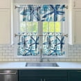 thumbnail image 3 of Kitchen Curtains 24 Inch Short - 3 Panel Set, Nautical Starfish Beach Seashell Mermaid Theme, Rod Pocket Window Curtain for Tropical Farmhouse, Easy Wash, 3 of 6