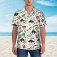 thumbnail image 4 of Lsque Dinosaur pattern Hawaiian Shirt for Men, Unisex Summer Beach Casual Short Sleeve Button Down Shirts-Large, 4 of 9