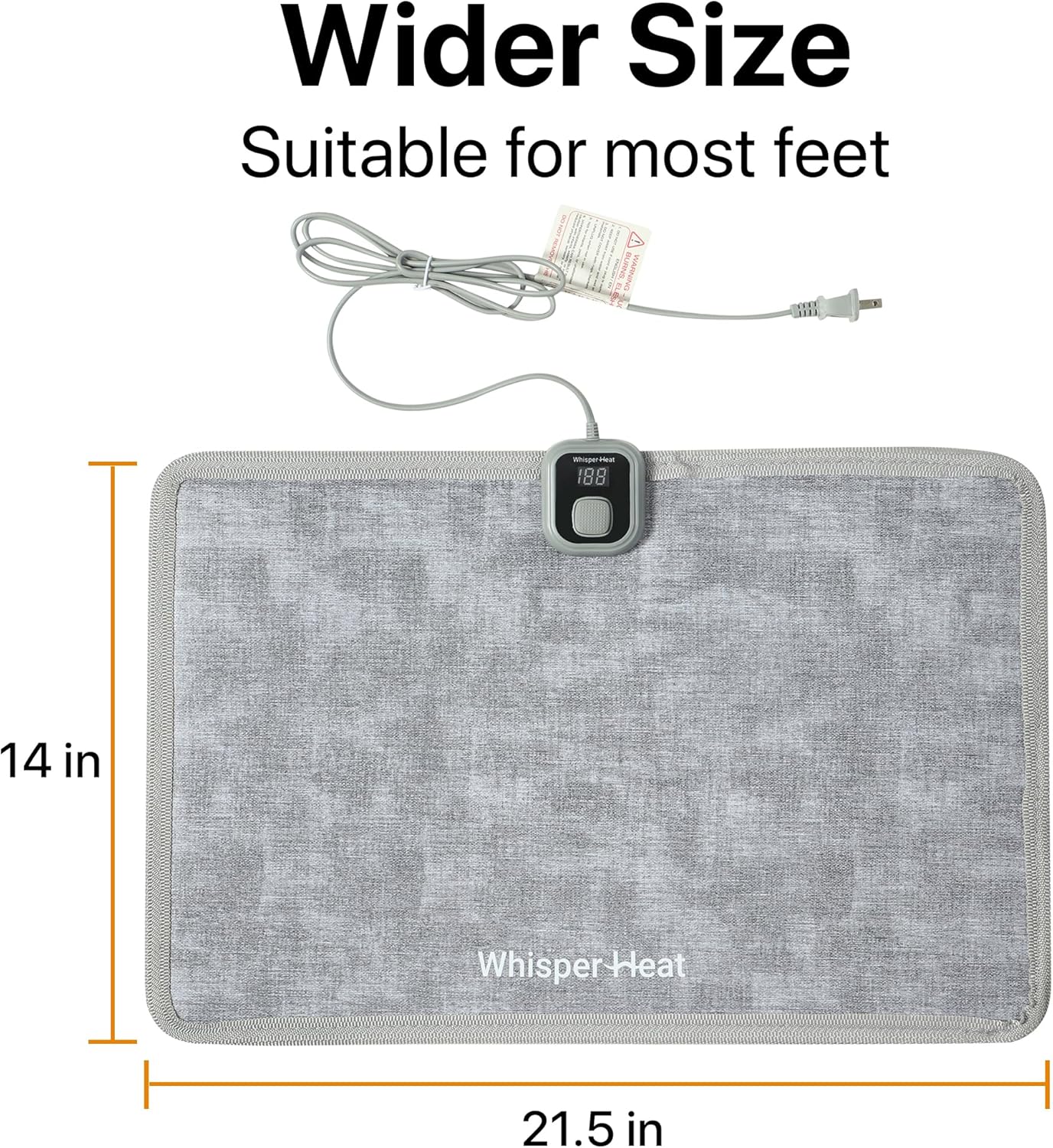 WhisperHeat™ Heated Floor Mat – Electric Tap-to-Activate Foot & Floor Warmer- Silent, Energy-Efficient Underfoot Heating Mat
