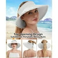 thumbnail image 7 of EINSKEY Women's Sun Visor Hat Packable Straw Floppy Wide Brim Ponytail Hat for Summer Beach Travel Golf Garden, 7 of 7
