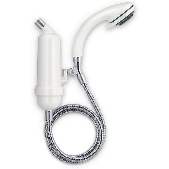 WaterChef Handheld Shower Filter System SF-7C (White) - Deluxe Adjustable Wand, Advanced Filtration for Superior Chlorine Reduction - NSF/ANSI Certified: 96.6% of Chlorine, 10,000 Gal., USA