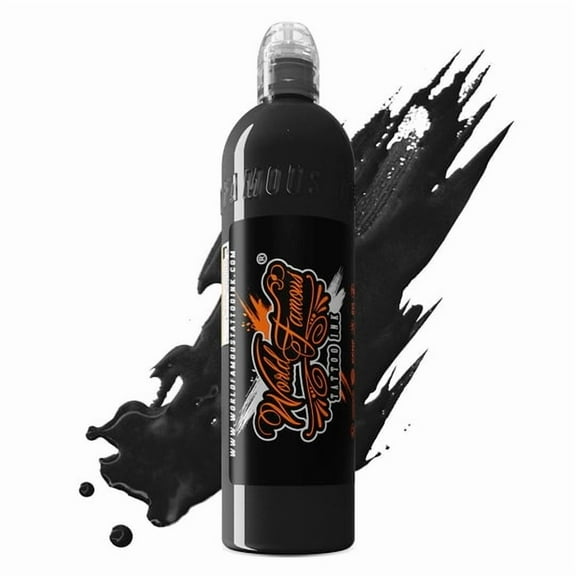 World Famous Tattoo Ink - Professional Tattooing Pigments - Dark Greywash 8oz Bottle