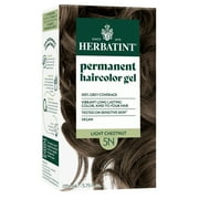 Herbatint Permanent Hair Dye For Women, 5N Light Chestnut, Alcohol Free, Vegan, 100% Grey Coverage - 5.75 fl oz