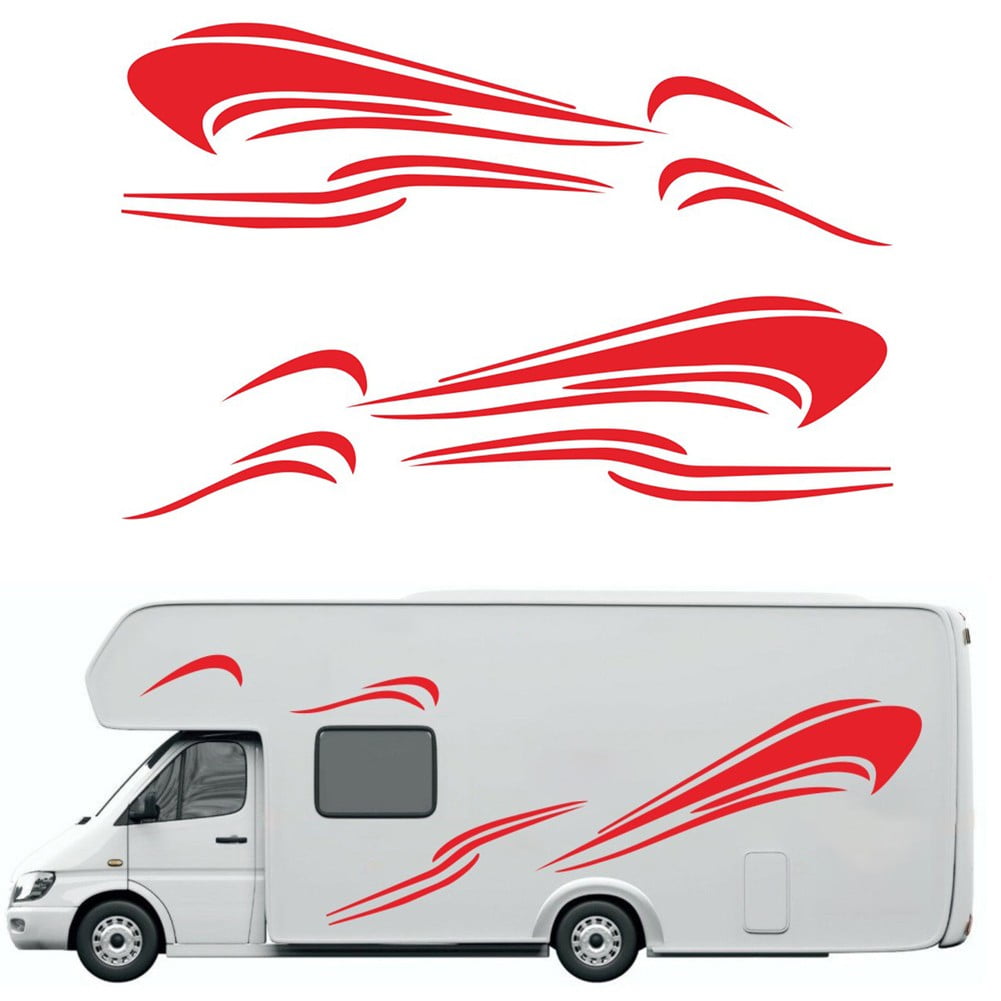 Seitenaufkleber Wohnmobil Wohnmobil Aufkleber-Set  Coole Vinyl-Grafiken &  Streifen Fr Camper, Van & Caravan! Vinyl Grafik Aufkleber Camper