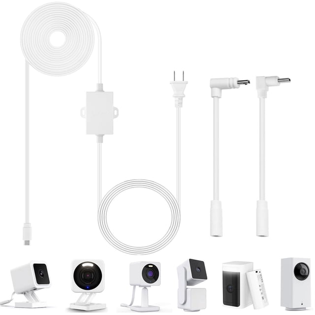 Adaptador de corriente exterior con cable Uogw para Wyze Cam v4/v3
