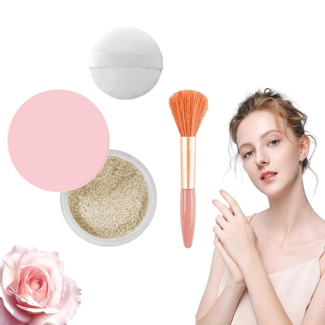 FcBaudy Poudre Libre Beauté Roses Poudre Fixante Beauté Poudre Floutante Poudre Fixante Poudre Fixante Imperméables Poudre Fixante Roses Poudre Floutante pour Tous les Teints Poudres de Maquillage
