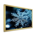 thumbnail image 2 of Designart "Holiday with Blue Snowflakes III" Landscapes Framed Wall Art Decor - Traditional Blue Winter Landscape Living Room Framed Canvas Art, 2 of 6