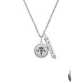 thumbnail image 2 of Delight Jewelry Silvertone Domed Black OTA Silvertone Be Strong and Courageous Bar Charm Necklace, 23", 2 of 4