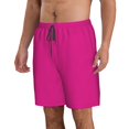 thumbnail image 2 of Logiee Darkmagenta Print Mens Swim Trunks Quick Dry Board Shorts,Breathable Hawaii Beach Shorts Swimwear Bathing Suits-Medium, 2 of 6