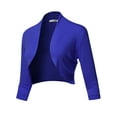 thumbnail image 1 of SSOULM Women's 3/4 Sleeve Open Front Bolero Shrug Cardigan with Plus Size, 1 of 5