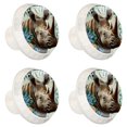 thumbnail image 2 of 4 Pcs Abstract Rhinoceros Knobs for Kitchen Cabinet Cupboard Dresser Bookcase Drawer Pulls Handles Round Home Decor, 2 of 8