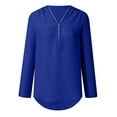 thumbnail image 3 of yunLCZ Women's Button Down Shirt Button Women Ladies Clothing Loose Shirt Chiffon Zipper Long Sleeves Plus Size Tops, 3 of 4