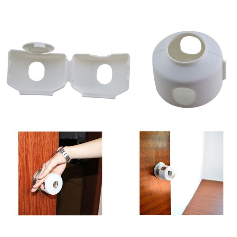 2Pcs Child Door Knob Safety Cover Proof Safe Children Lock Guard