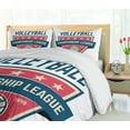 thumbnail image 5 of Ambesonne Volleyball Duvet Cover Set, Calligraphic Logo Design, King, Dark Sky Blue and White, 5 of 6