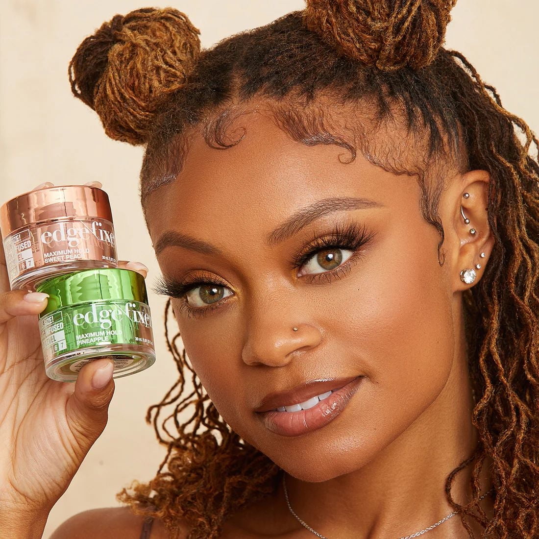 KISS : Gel contour tenue maximum pour cheveux texturés Colors & Care, peche - 3,38 oz