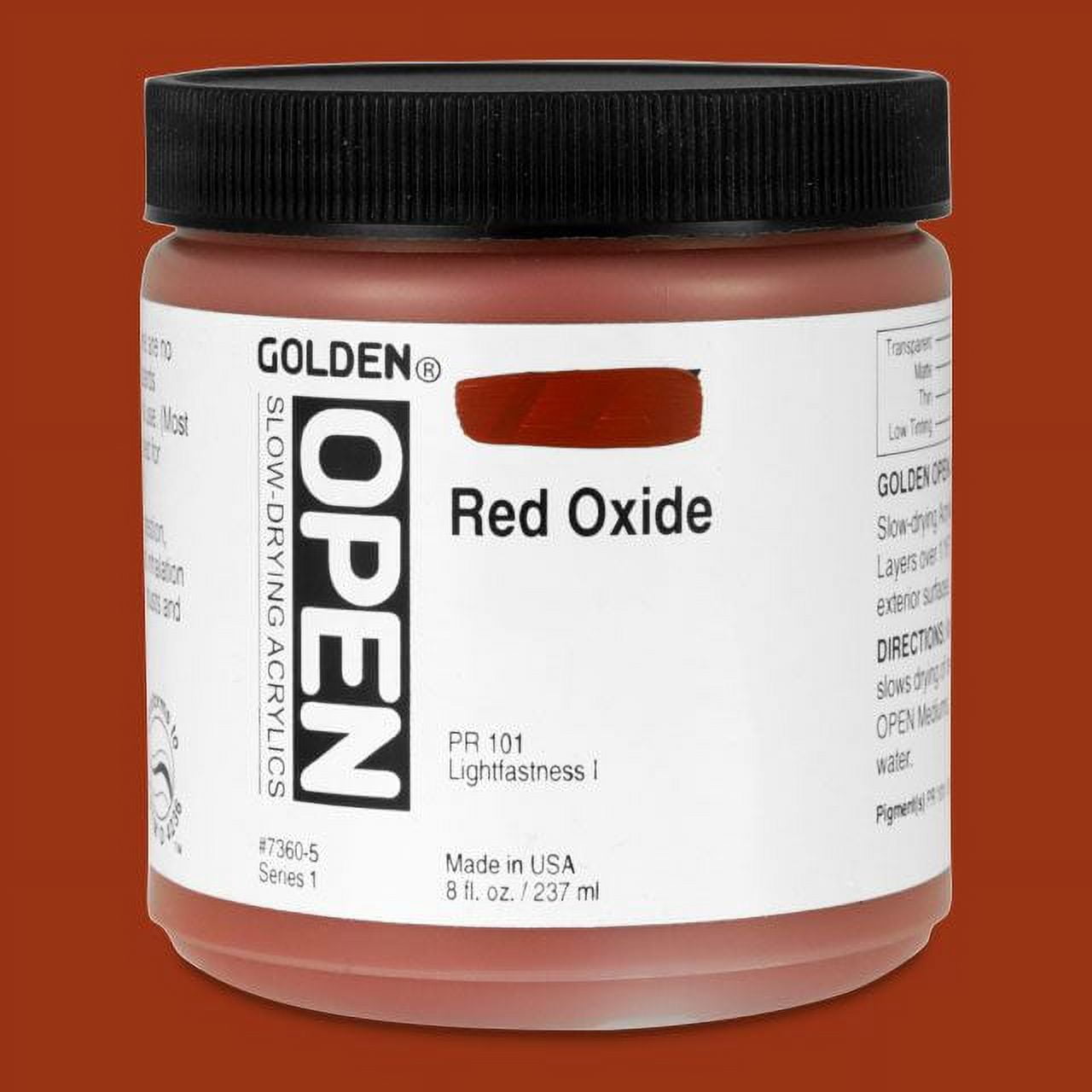 Golden Open Acrylic Paint - Red Oxide, 8 oz