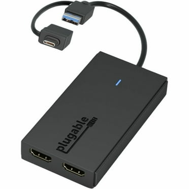 Plugable Dual Monitor Adapter for M1/M2/M3/M4 macOS Systems, Windows, ChromeOS. Broad Compatibility