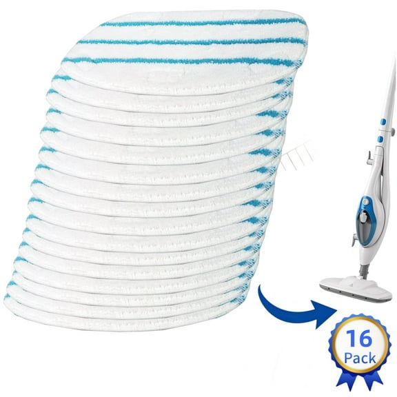 Replacement Microfiber Pads Compatible with PurSteam ThermaPro 211 10-in-1 Steam Mop Cleaner, 16 Pack