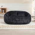 thumbnail image 2 of Bean Bag Chair, Lazy Sofa Chair with Pillows and Armrests, Durable Comfort Lounger High Back Bean Bag Chair Couch for Adults Kids Bedroom Living Room Playroom, Black, 2 of 7