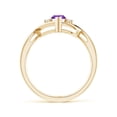 thumbnail image 2 of ANGARA Natural Criss-Cross Marquise Amethyst Solitaire Ring with Diamonds in 14K Yellow Gold for Women (Size-8x4mm) | February Birthstone, Anniversary, Jewelry Gift for Women | Natural Amethyst Ring, 2 of 8
