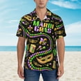 thumbnail image 6 of Picia Mardi Gras3 Gentle Cotton Regular Fit Short Sleeve Casual Hawaiian Shirt for Men-X-Large, 6 of 9