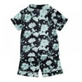 thumbnail image 2 of Uccdo 12M-6T Toddler Girls Boys Summer Satin Silk Pajamas Set Kids Short Sleeve Button Down Sleepwear, 2 of 8