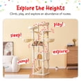 thumbnail image 2 of Furcato 77-Inch Cat Tree for Indoor Cats, Multi-Level Large Cat Tower with 4 Hammocks, 2 Padded Perches, Large Cat Condo, Beige, 2 of 8