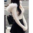 thumbnail image 4 of IAMSURE-cárdigan corto de punto con capucha para mujer, suéter de manga larga con cremallera, a la moda, otoño e invierno, 2023, 4 of 5