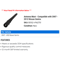 thumbnail image 2 of Antenna Mast - Compatible with 2007 - 2012 Nissan Sentra 2008 2009 2010 2011, 2 of 2