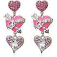 thumbnail image 1 of Boucles d'Oreilles en Forme de Coeur Rose Boucles d'Oreilles de Saint-Valentin Femmes en Couches Boucles d'Oreilles en Forme de Coeur Rouge Boucles d'Oreilles Saint-Valentin Cadeau (Argent), 1 of 4