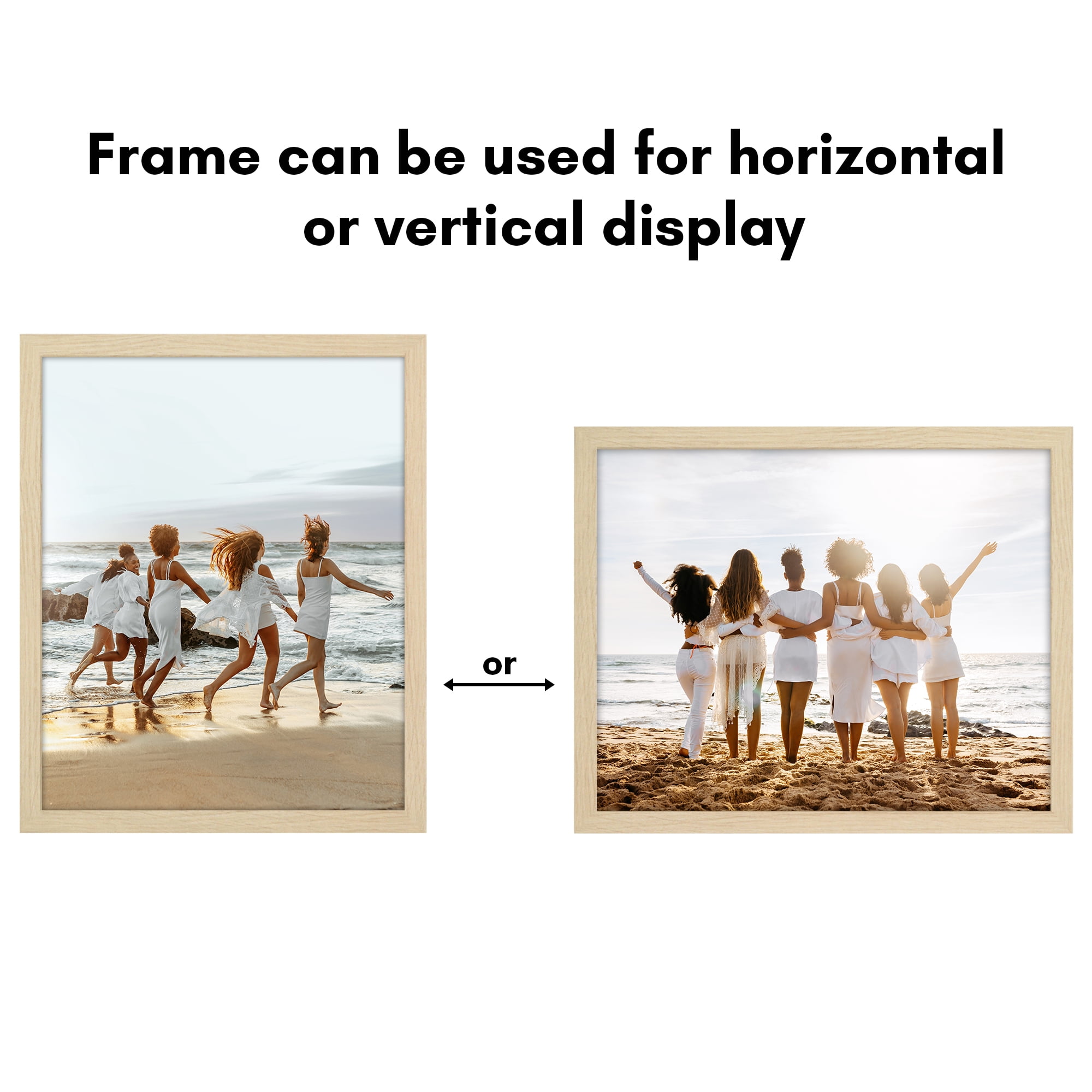 Americanflat 16x20 Picture Frame with Polished Plexiglass Wide Frames Made Vertical Horizontal - Natural Oak