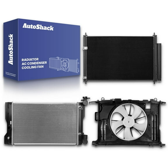 Autoshack Radiator with AC Condenser & Cooling Fan Assembly for 2009-2014 Toyota Matrix 2010-2013 Corolla 2009-2010 Pontiac Vibe 1.8L FWD RKPKG0300205