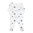thumbnail image 1 of Coccoli Cotton-Modal Zippered Footie Sleeper - Stars on Cream (Newborn (6-7 lbs), 1 of 2