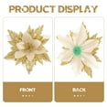 thumbnail image 5 of DINHEAROM Holiday Floral Picks Glitter Flower Golden 6Pcs 5.9In Diameter For Christmas Events, 5 of 8