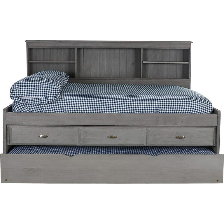Discovery world furniture charcoal full bookcase bed with 3 drawers and trundle deals