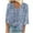 Blue, variant on Nmnitkp Womens Plus Size Tops 3/4 Ruffle Sleeve Floral Shirt Casual V Neck Pleated T Shirt Loose Fit Tunic Blouse S-5XL