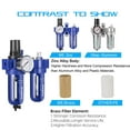 thumbnail image 4 of NANPU 1/2" NPT Compressed Air Filter Regulator Lubricator (FRL), Zinc Alloy, 5 Micron Brass Element, 0-150 psi Gauge, Quick Release Bowl, Manual Drain, Metal Bracket., 4 of 6