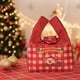 thumbnail image 5 of Bolsa de regalo navideña de lona | Bolsa de mano con asa resistente | Bolsa para envolver regalos navideños en rojo y verde | Bolsa reutilizable de tela para dulces navideños | Almacenamiento de, 5 of 6