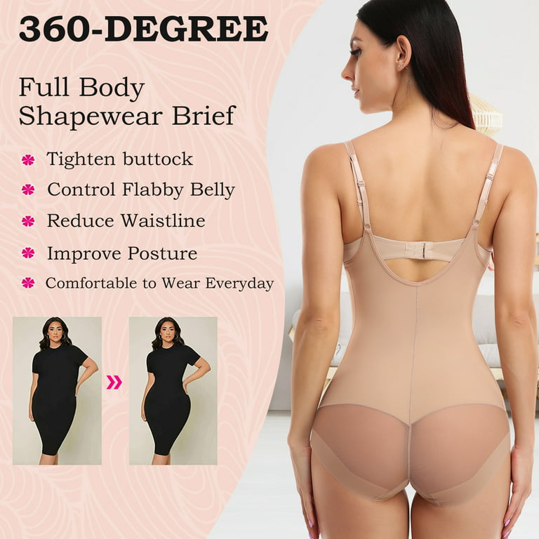 QRIC Bodysuit for Women Tummy Control Shapewear Seamless Fajas