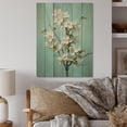 thumbnail image 2 of Designart "Apple Blossom Monochromatic gracefulness XXII" Floral Print on Natural Pine Wood, 2 of 5