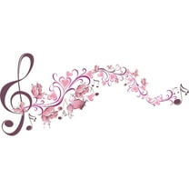 piaybook Wall Sticker Music Symbols Flower Playing Bedroom Living Room Porch Home Wall Decoration Wall Sticker Art Stickers For Living Room Bedroom Home
