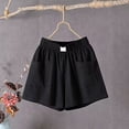 thumbnail image 3 of Women's Spring Summer Solid Cotton Li Nen Shorts With Split Pocket Casual Pants, 3 of 3