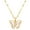 Gold Plated White, variant on Women Stainless Steel Butterfly Necklace Butterflies Pendant Chain Bracelet With Zircon Gemstone Gold Plated Blue