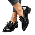 thumbnail image 6 of Busydd Womens Loafers Fashion Glossy Chunky Block Heel Dress Shoes Casual Comfortable Closed Toe Solid Color Slip On Shoes, 6 of 8